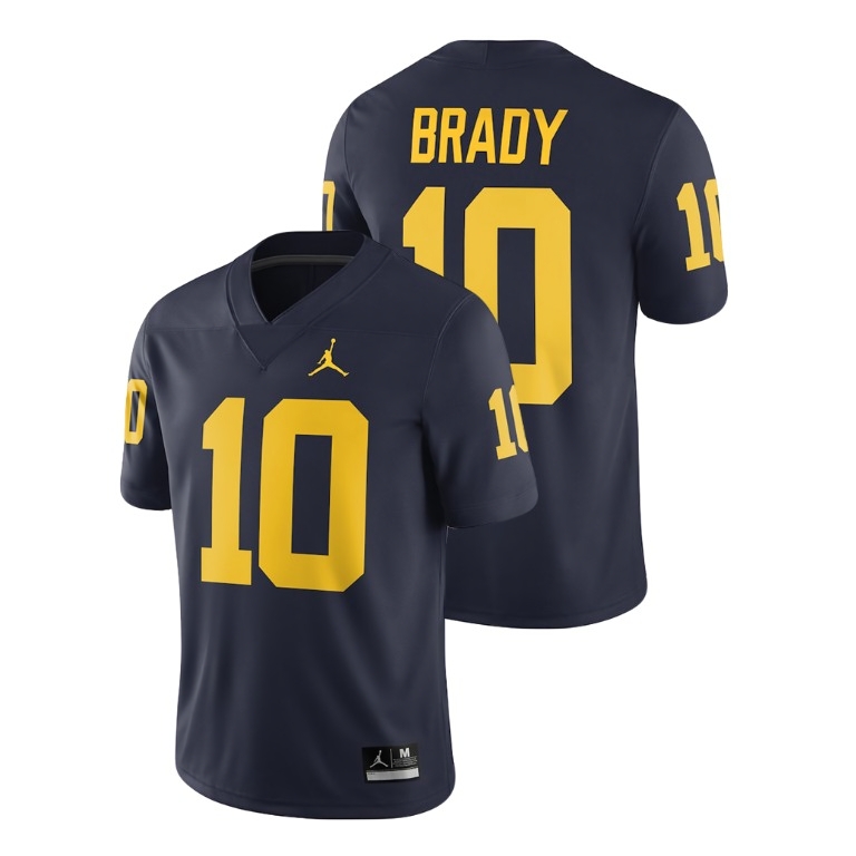Michigan Wolverines Men's NCAA Tom Brady #10 Navy Jordan Brand Alumni Game 2018 College Football Jersey GCH1249XY